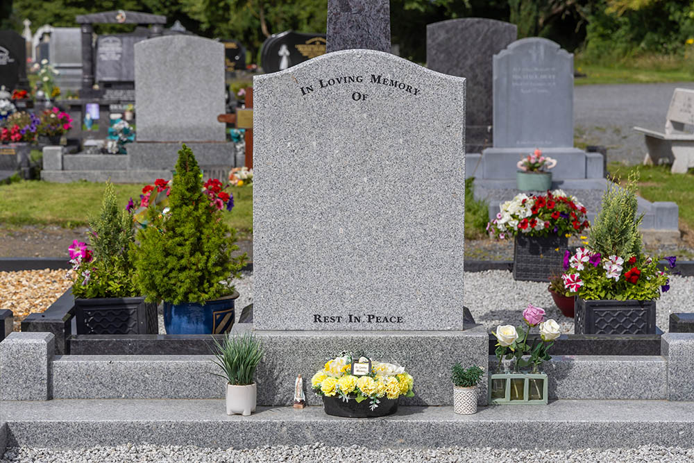 Professional headstone installation by AD Rennicks Memorials in Offaly, completed to NAMM standards.